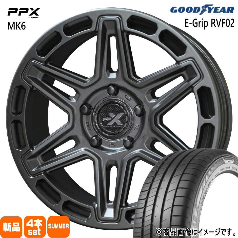 215/65R16 98H エフィシェントグリップ RVF02 EfficentGrip RVF02 グッドイヤー GOODYEAR 新品 夏用 サマータイヤ ホイール 4本セット 共豊コーポレーション PPX MK6 16&times;7.0+35 5/114.4｜タイヤショップ78