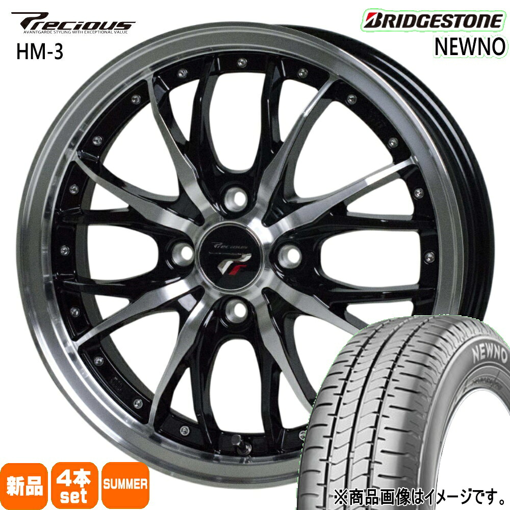 155/65R14 75H ニューノ NEWNO ブリヂストン BRIDGESTONE 新品 夏用 サマータイヤ ホイール 4本セット HOT STUFF CORPORATION Precious HM-3 14×4.5+45 4/100 14インチ|タイヤショップ78
