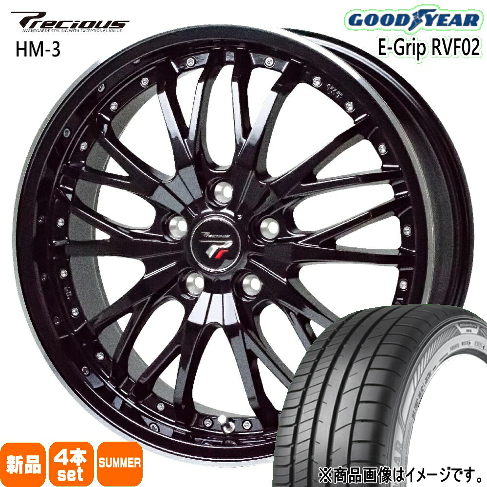 215/50R17 95V エフィシェントグリップ RVF02 EfficentGrip RVF02 グッドイヤー GOODYEAR 新品 夏用 サマータイヤ ホイール 4本セット HOT STUFF CORPORATION Precious HM-3 17&times;7.0+48 5/100 17インチ｜タイヤショップ78