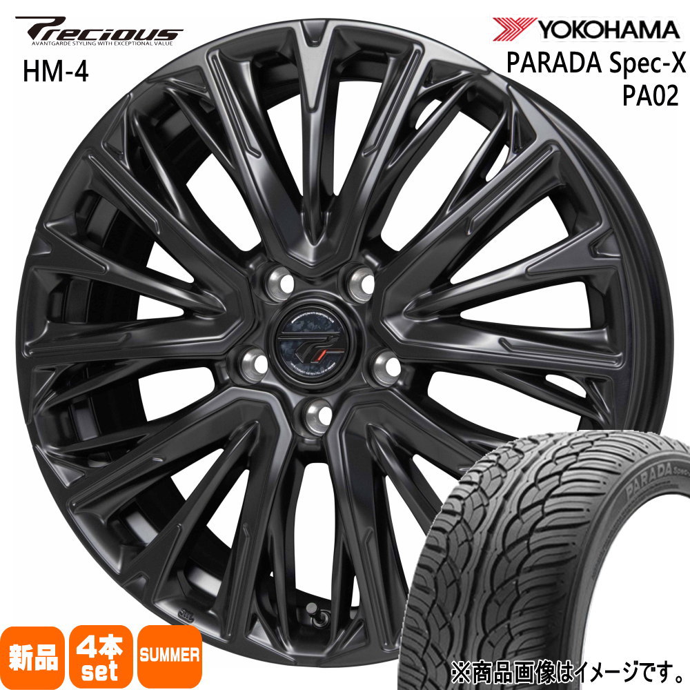 235/60R18 103V パラダ スペックX PA02 PARADA Spec-X PA02 ヨコハマ YOKOHAMA 新品 夏用 サマータイヤ ホイール 4本セット HOT STUFF CORPORATION Precious HM-4 18&times;8.0+42 5/114.3｜タイヤショップ78 106,480円