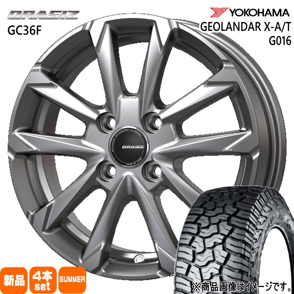155/65R14 78/75Q LT ジオランダー X-AT G016 GEOLANDAR X-AT G016 ヨコハマ YOKOHAMA 新品 夏用 サマータイヤ ホイール 4本セット KIT JAPAN QRASIZ GC36F 14&times;4.5+45 4/100 14インチ｜タイヤショップ78 47,916円