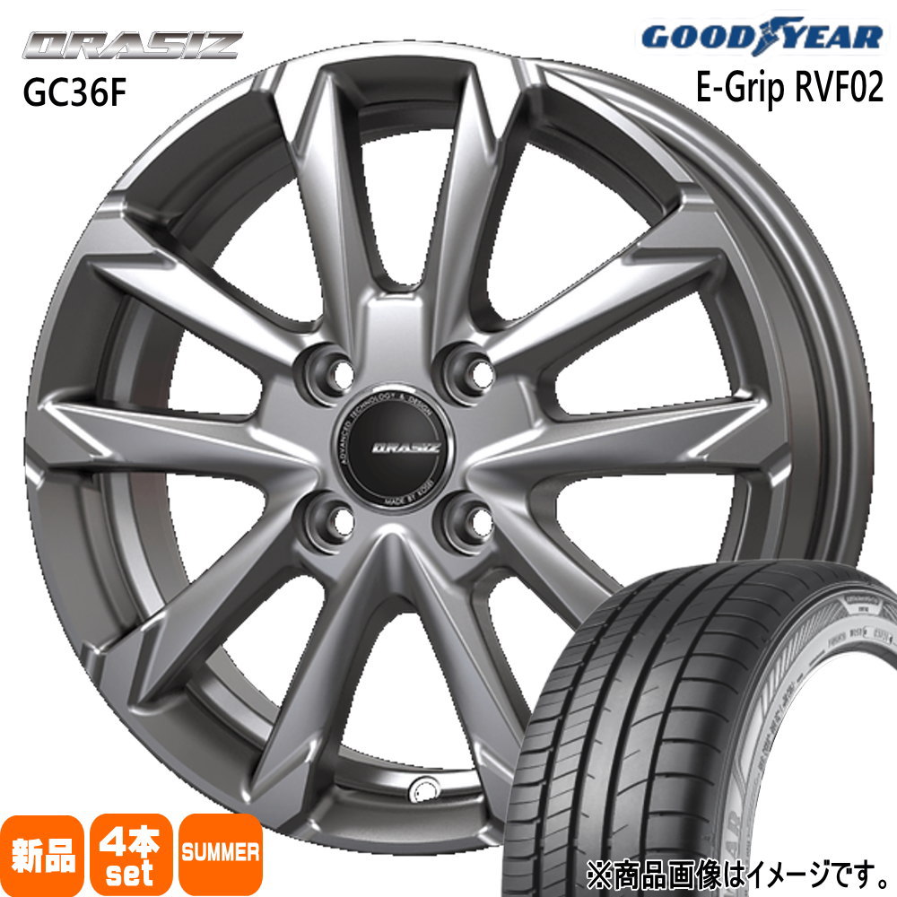 175/65R15 84H エフィシェントグリップ RVF02 EfficentGrip RVF02 グッドイヤー GOODYEAR 新品 夏用 サマータイヤ ホイール 4本セット KIT JAPAN QRASIZ GC36F 15×5.5+42 4/100 15インチ|タイヤショップ78