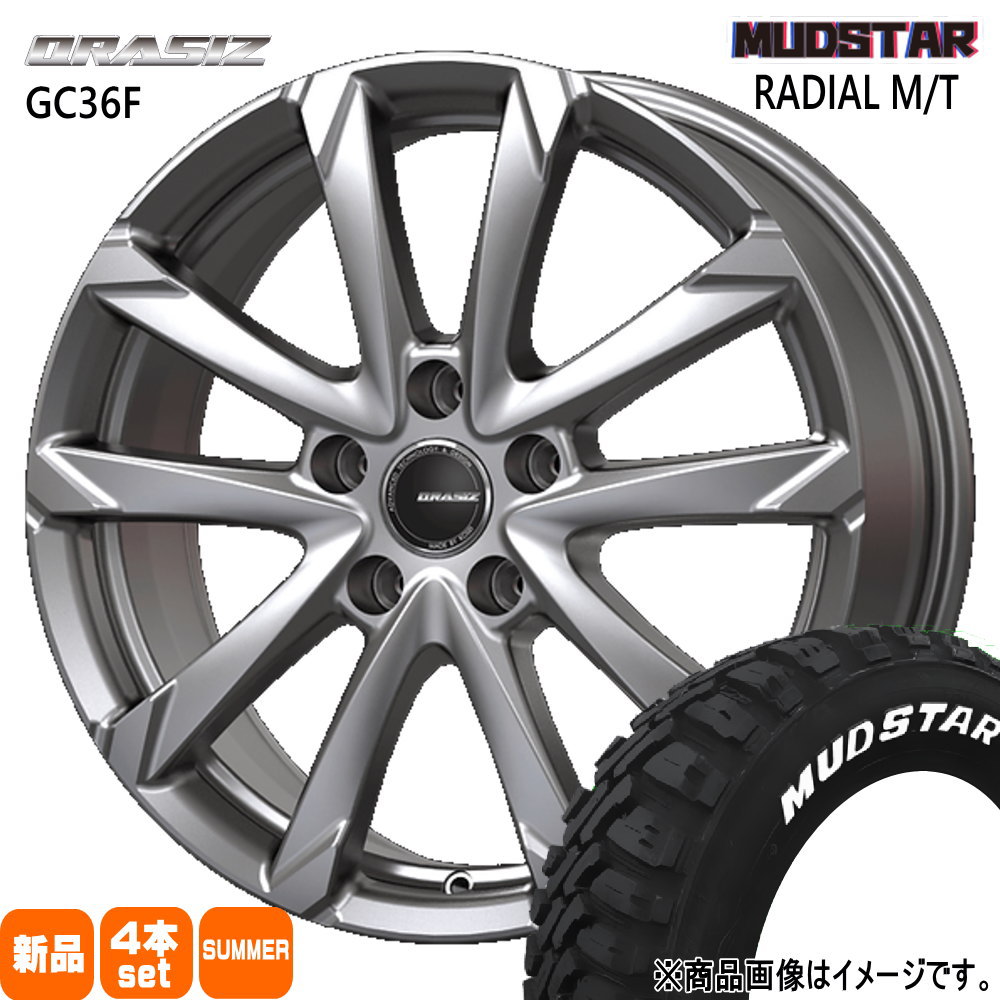 215/60R17 109/107R LT ラジアル MT RADIAL MT マッドスター MUDSTAR 新品 夏用 サマータイヤ ホイール 4本セット KIT JAPAN QRASIZ GC36F 17&times;7.0+40 5/114.3 17インチ｜タイヤショップ78