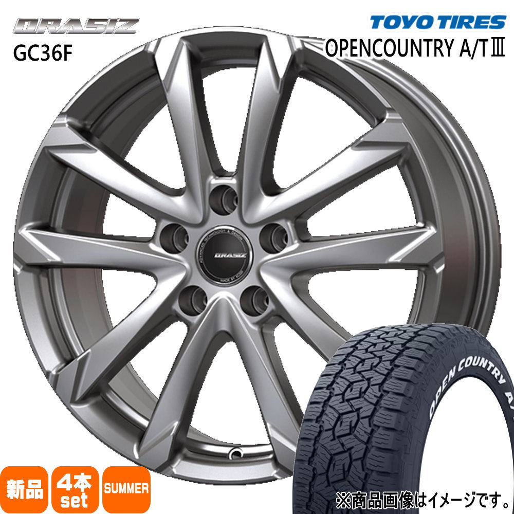 235/60R18 103H オープンカントリー AT3 OPENCOUNTRY A/T3 トーヨータイヤ TOYOTIRES 新品 夏用 サマータイヤ ホイール 4本セット KIT JAPAN QRASIZ GC36F 18&times;7.5+38 5/114.3 18インチ｜タイヤショップ78