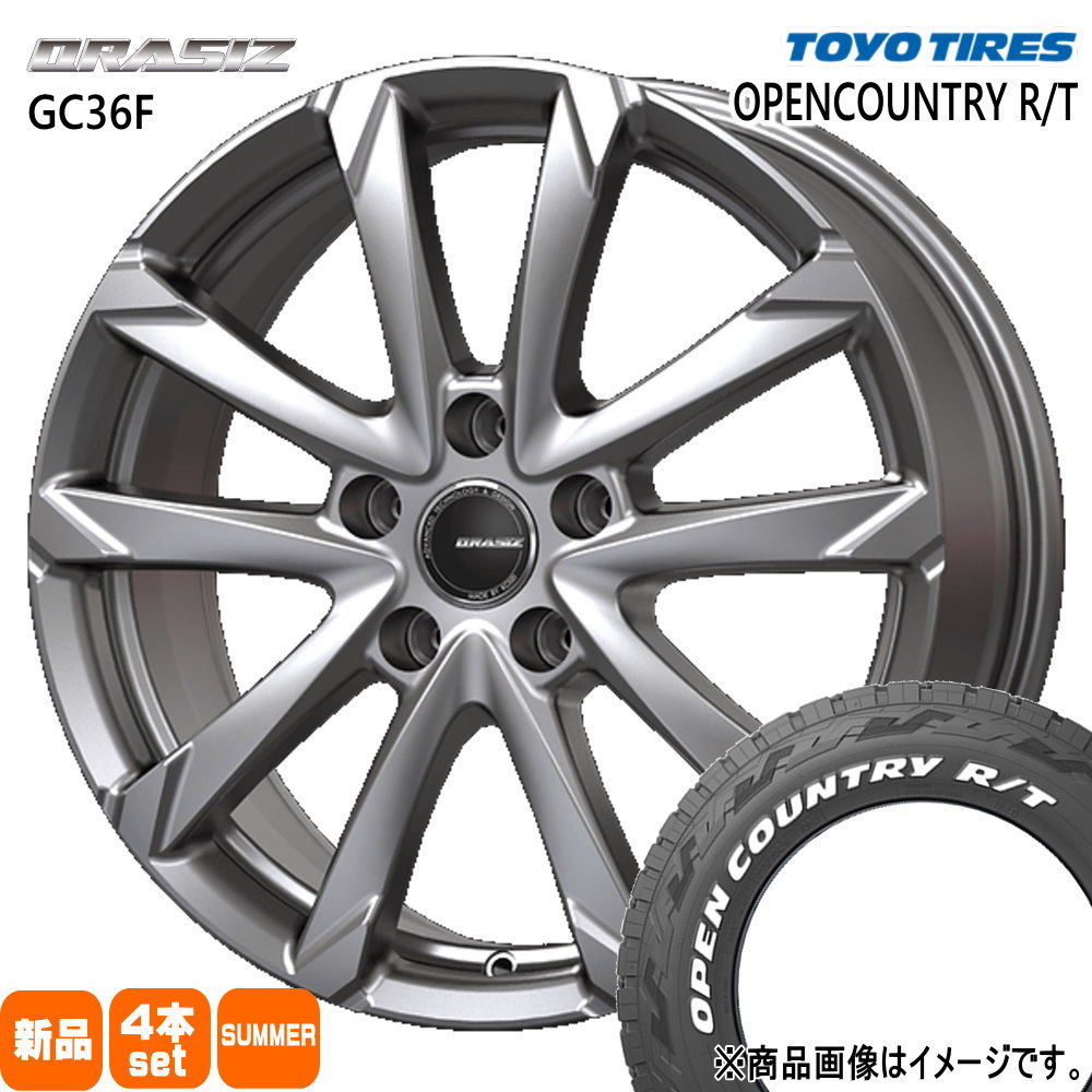 225/60R18 100Q オープンカントリー RT OPENCOUNTRY R/T トーヨータイヤ TOYOTIRES 新品 夏用 サマータイヤ ホイール 4本セット KIT JAPAN QRASIZ GC36F 18&times;7.0+53 5/114.3 18インチ｜タイヤショップ78