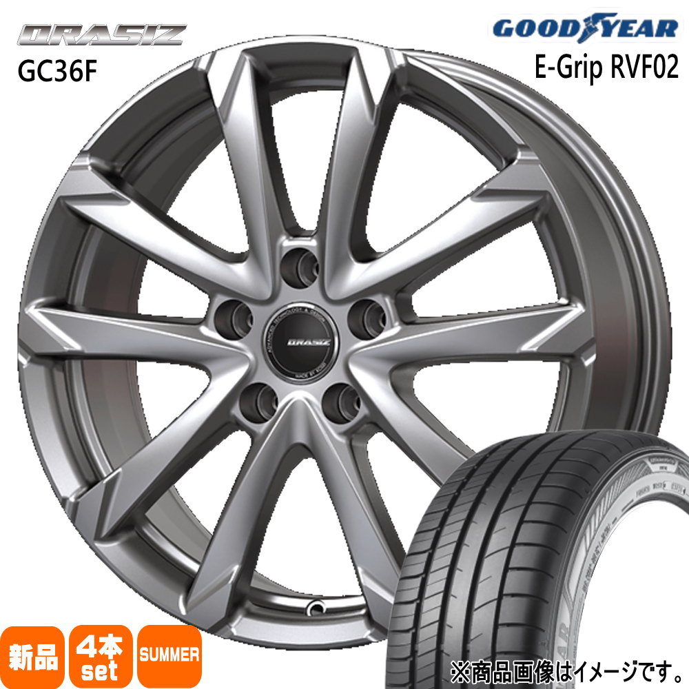 215/45R18 93W エフィシェントグリップ RVF02 EfficentGrip RVF02 グッドイヤー GOODYEAR 新品 夏用 サマータイヤ ホイール 4本セット KIT JAPAN QRASIZ GC36F 18×7.5+38 5/114.3 18インチ|タイヤショップ78