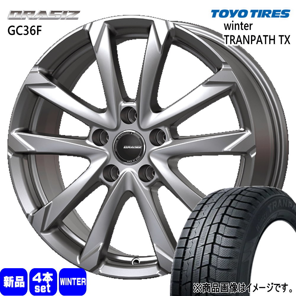 215/50R18 92Q ウィンタートランパス TX WinterTRANPATH TX トーヨータイヤ TOYOTIRES 新品 冬用 スタッドレスタイヤ ホイール 4本セット KIT JAPAN QRASIZ GC36F 18&times;7.5+38 5/114.3 18インチ｜タイヤショップ78