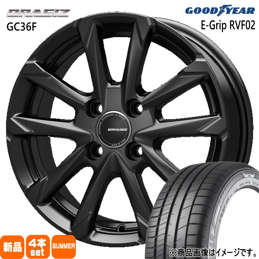 175/65R15 84H エフィシェントグリップ RVF02 EfficentGrip RVF02 グッドイヤー GOODYEAR 新品 夏用 サマータイヤ ホイール 4本セット KIT JAPAN QRASIZ GC36F 15×5.5+42 4/100 15インチ|タイヤショップ78