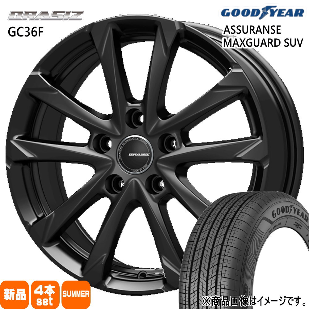 225/50R18 99W XL アシュランス マックスガード SUV ASSURANCE MAXGUARD SUV グッドイヤー GOODYEAR 新品 夏用 サマータイヤ ホイール 4本セット KIT JAPAN QRASIZ GC36F 18×7.5+38 5/114.3 18インチ|タイヤショップ78