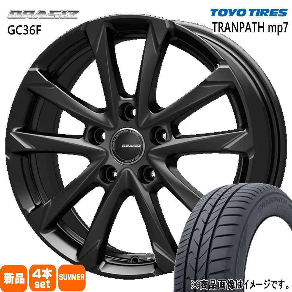 185/65R15 トランパス mp7 TRANPATH mp7 トーヨータイヤ TOYOTIRES 新品 夏用 サマータイヤ ホイール 4本セット KIT JAPAN QRASIZ GC36F 15×6.0+43 5/100 15インチ|タイヤショップ78