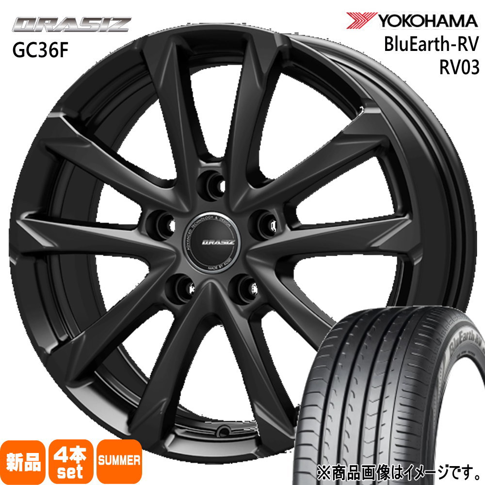 225/60R18 100H ブルーアース RV RV03 BluEarth-RV RV03 ヨコハマ YOKOHAMA 新品 夏用 サマータイヤ ホイール 4本セット KIT JAPAN QRASIZ GC36F 18&times;7.5+38 5/114.3 18インチ｜タイヤショップ78 94,743円