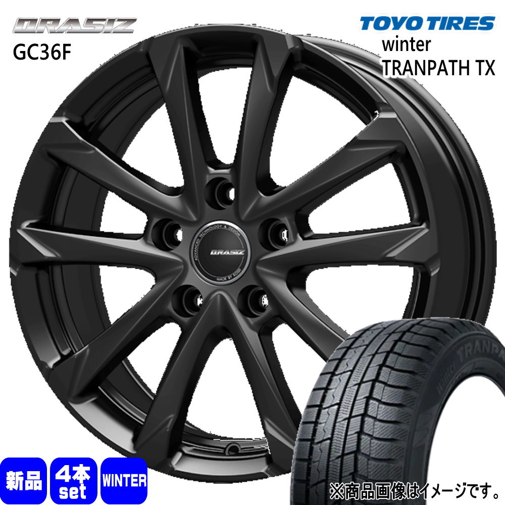 215/50R18 92Q ウィンタートランパス TX WinterTRANPATH TX トーヨータイヤ TOYOTIRES 新品 冬用 スタッドレスタイヤ ホイール 4本セット KIT JAPAN QRASIZ GC36F 18&times;7.5+38 5/114.3 18インチ｜タイヤショップ78
