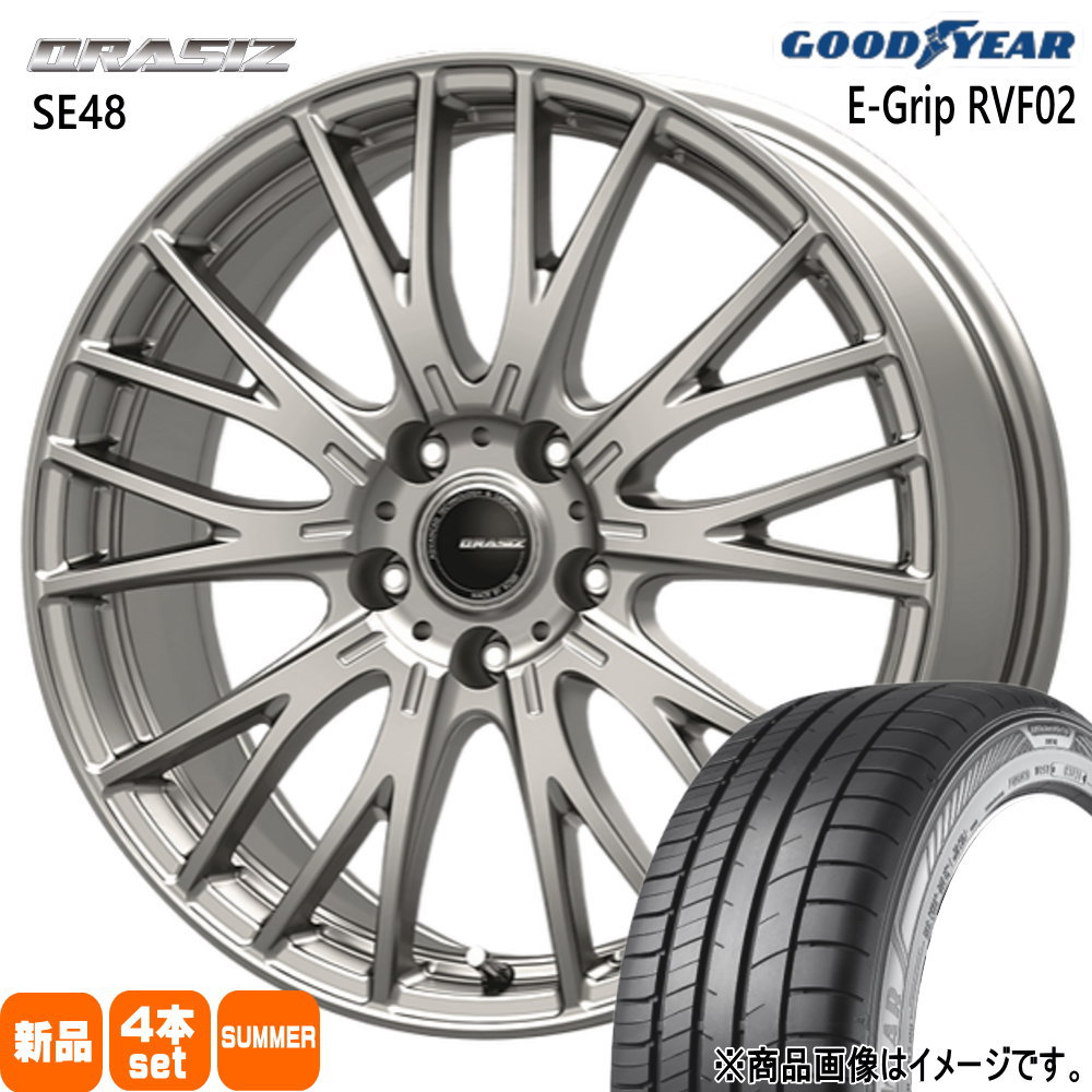 225/45R18 95W エフィシェントグリップ RVF02 EfficentGrip RVF02 グッドイヤー GOODYEAR 新品 夏用 サマータイヤ ホイール 4本セット KIT JAPAN QRASIZ SE48 18&times;8.0+43 5/114.3 18インチ｜タイヤショップ78 94,743円