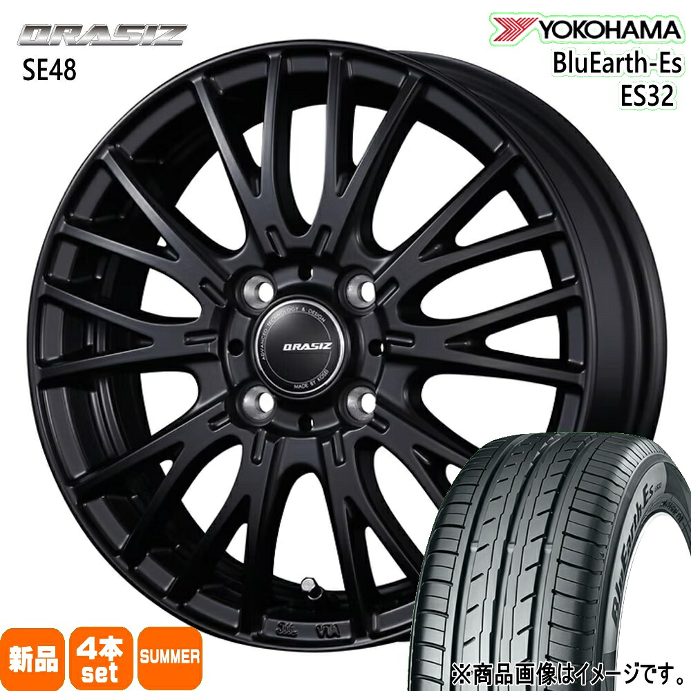 165/65R14 79S ブルーアース ES ES32 BluEarth-Es ES32 ヨコハマ YOKOHAMA 新品 夏用 サマータイヤ ホイール 4本セット KIT JAPAN QRASIZ SE48 14×4.5+45 4/100 14インチ|タイヤショップ78