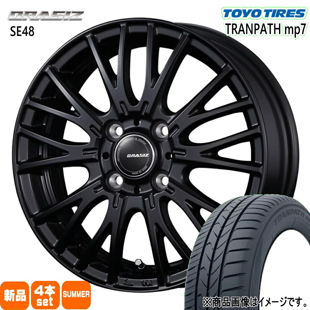 165/65R14 トランパス mp7 TRANPATH mp7 トーヨータイヤ TOYOTIRES 新品 夏用 サマータイヤ ホイール 4本セット KIT JAPAN QRASIZ SE48 14×4.5+45 4/100 14インチ|タイヤショップ78