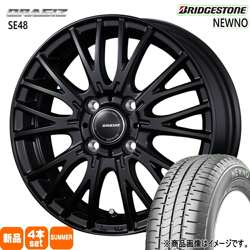165/65R13 77S ニューノ NEWNO ブリヂストン BRIDGESTONE 新品 夏用 サマータイヤ ホイール 4本セット KIT JAPAN QRASIZ SE48 13&times;4.0+45 4/100 13インチ｜タイヤショップ78