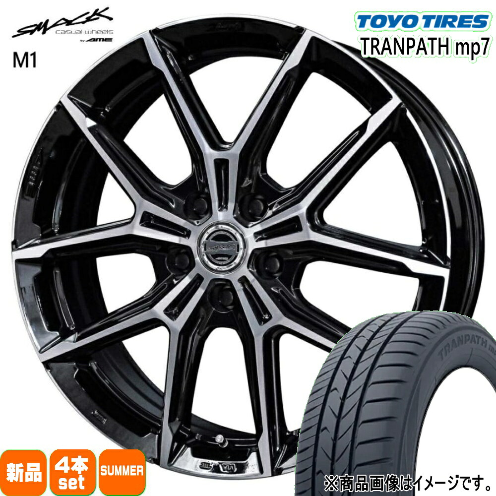 225/50R18 トランパス mp7 TRANPATH mp7 トーヨータイヤ TOYOTIRES 新品 夏用 サマータイヤ ホイール 4本セット 共豊コーポレーション SMACK +EK M1 18&times;7.5+38 5/114.3｜タイヤショップ78