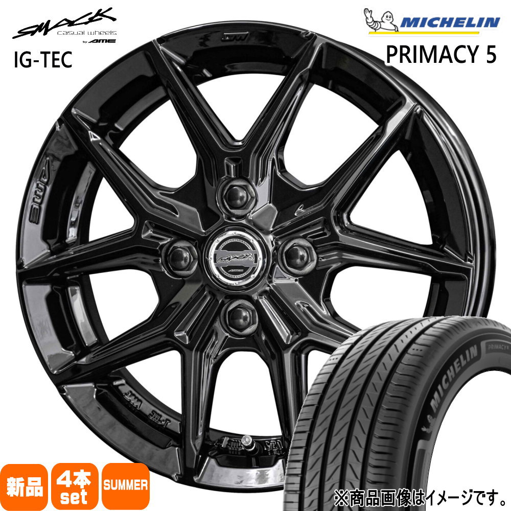 205/55R16 91W プライマシー5 RIMACY 5 ミシュラン MICHELIN 新品 夏用 サマータイヤ ホイール 4本セット 共豊コーポレーション SMACK IG-TEC 16×6.0+40 4/100|タイヤショップ78
