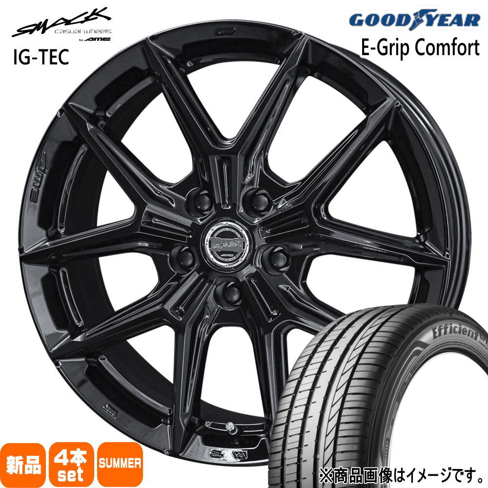 235/50R18 101W XL エフィシェントグリップ コンフォート EfficientGrip Comfort グッドイヤー GOODYEAR 新品 夏用 サマータイヤ ホイール 4本セット 共豊コーポレーション SMACK IG-TEC 18&times;7.5+38 5/114.3｜タイヤショップ78