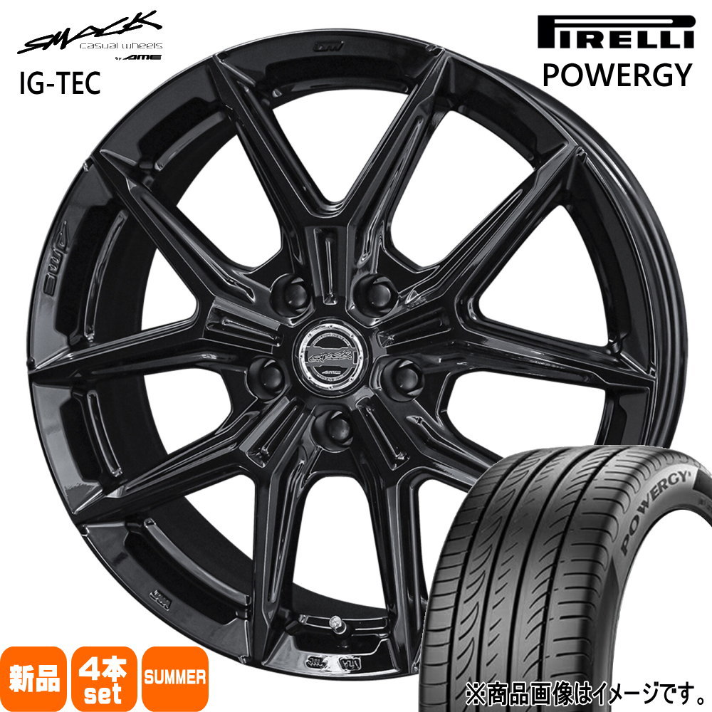 225/60R18 100H パワジー POWERGY ピレリ PIRELLI 新品 夏用 サマータイヤ ホイール 4本セット 共豊コーポレーション SMACK IG-TEC 18×7.5+39 5/120|タイヤショップ78