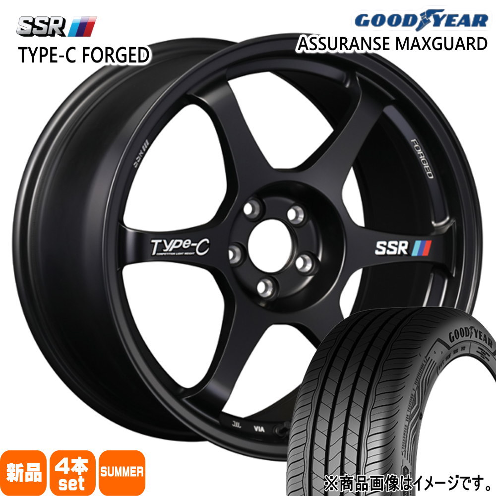 225/45R18 95W XL アシュランス マックスガード ASSURANCE MAXGUARD グッドイヤー GOODYEAR 新品 夏用 サマータイヤ ホイール 4本セット SSR Type-C FPRGED 18×7.5+48 5/114.3|タイヤショップ78