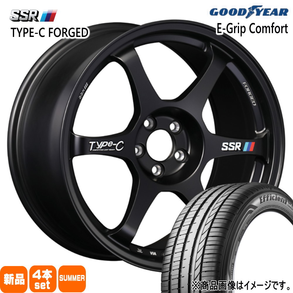 215/40R18 89W XL エフィシェントグリップ コンフォート EfficientGrip Comfort グッドイヤー GOODYEAR 新品 夏用 サマータイヤ ホイール 4本セット SSR Type-C FPRGED 18×8.0+45 5/100|タイヤショップ78