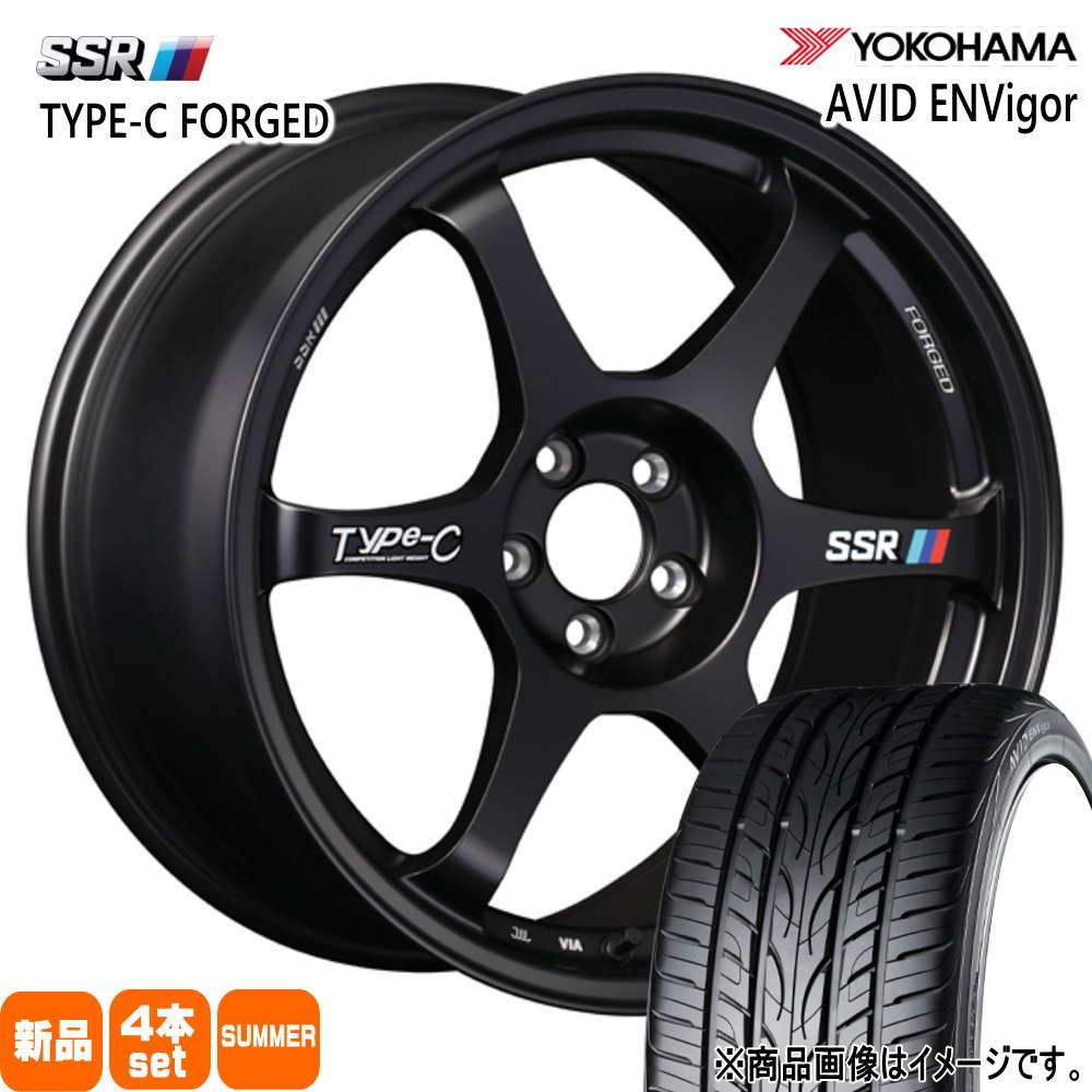 225/50R18 99W XL エイビッド エンビガー S321 AVID ENVigor S321 ヨコハマ YOKOHAMA 新品 夏用 サマータイヤ ホイール 4本セット SSR Type-C FPRGED 18×7.5+48 5/100|タイヤショップ78