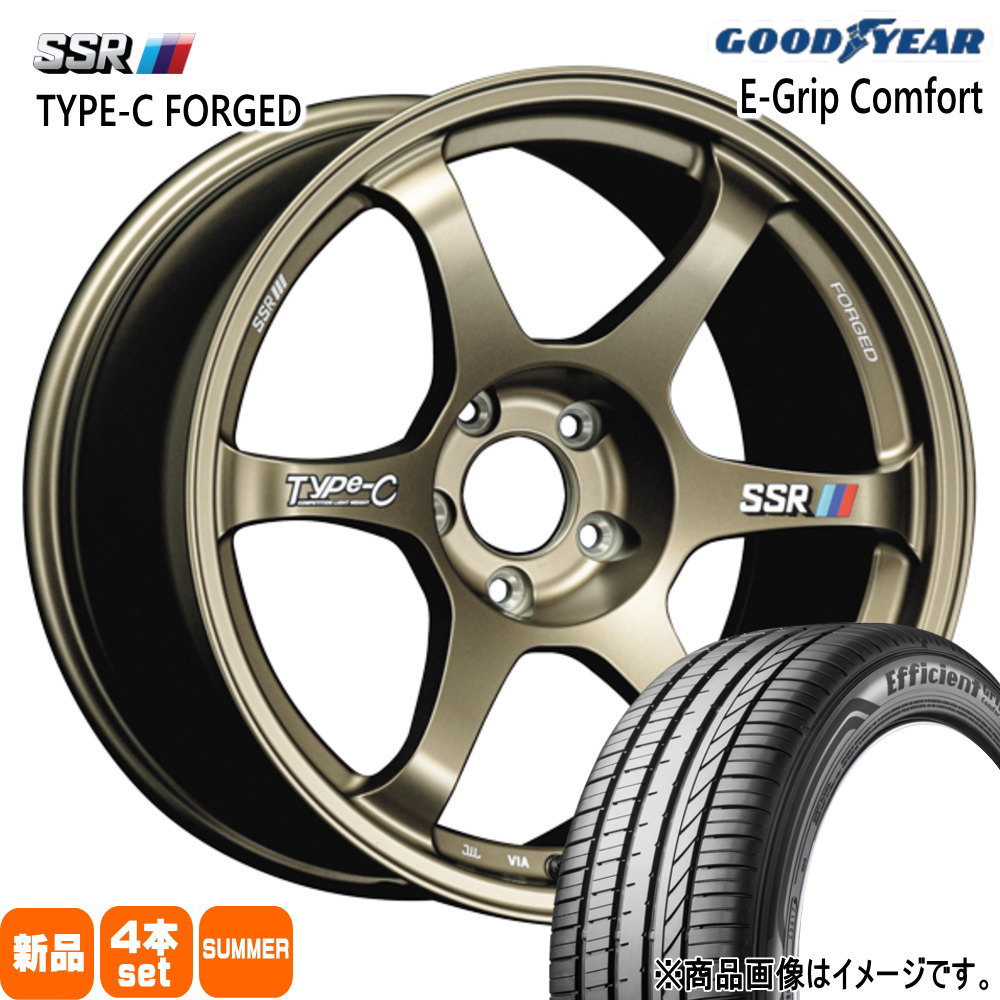215/40R18 89W XL エフィシェントグリップ コンフォート EfficientGrip Comfort グッドイヤー GOODYEAR 新品 夏用 サマータイヤ ホイール 4本セット SSR Type-C FPRGED 18×8.0+45 5/100|タイヤショップ78