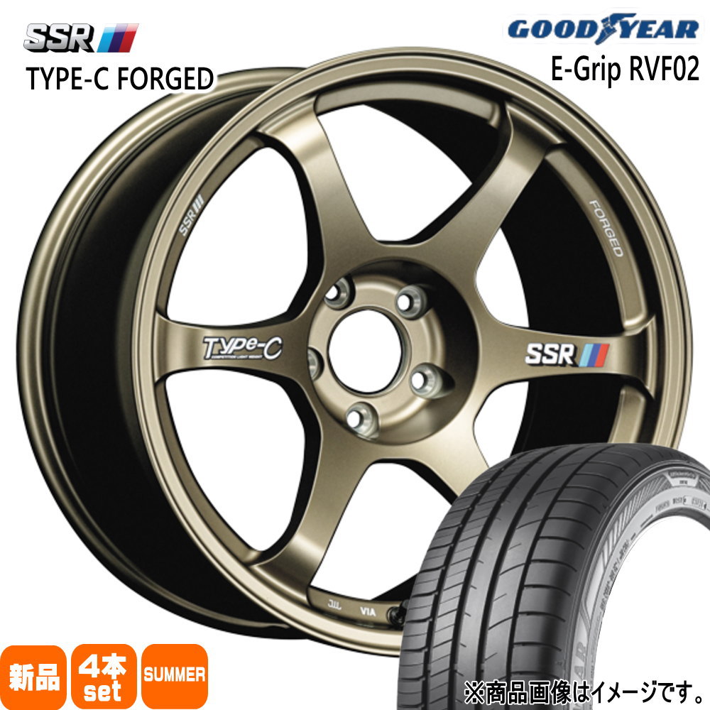 225/45R18 95W エフィシェントグリップ RVF02 EfficentGrip RVF02 グッドイヤー GOODYEAR 新品 夏用 サマータイヤ ホイール 4本セット SSR Type-C FPRGED 18×8.5+44 5/114.3|タイヤショップ78