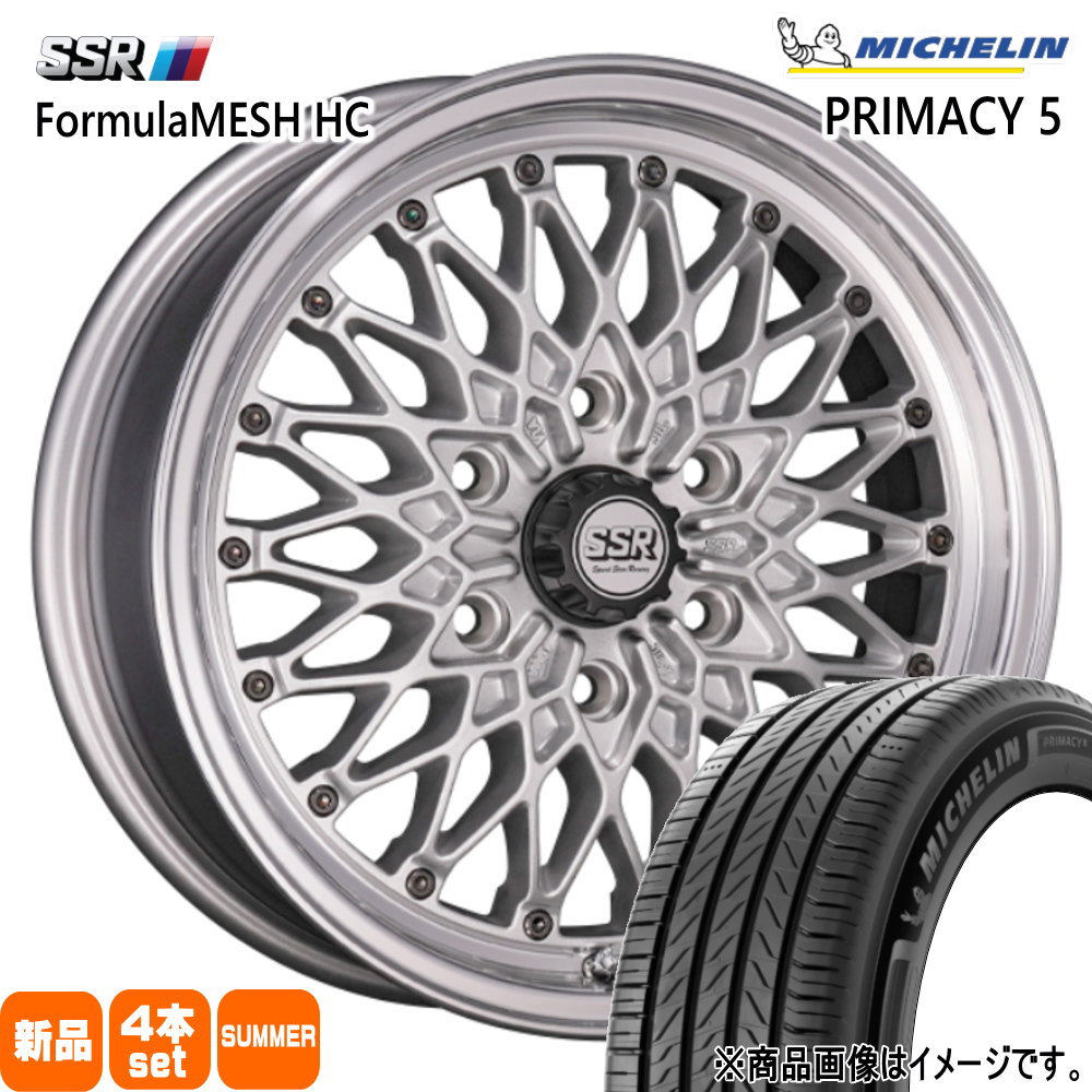 215/60R17 100V XL プライマシー5 RIMACY 5 ミシュラン MICHELIN 新品 夏用 サマータイヤ ホイール 4本セット SSR Formula MESH HC 17&times;6.5+38 6/139.7｜タイヤショップ78