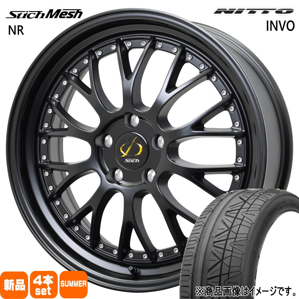 225/40R19 93Y XL インヴォ INVO ニットー NITTO 新品 夏用 サマータイヤ ホイール 4本セット HOT STUFF CORPORATION StichMESH NR 19×7.0+38 5/114.3 19インチ|タイヤショップ78