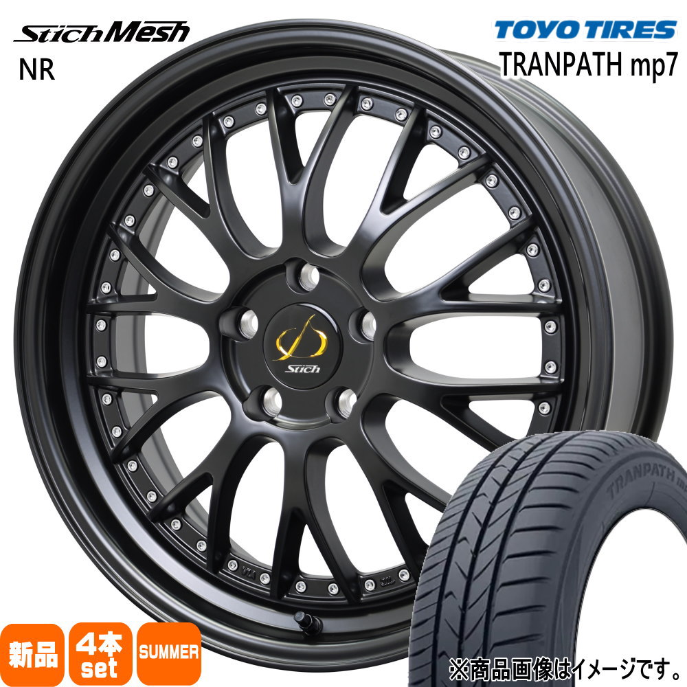 215/45R18 トランパス mp7 TRANPATH mp7 トーヨータイヤ TOYOTIRES 新品 夏用 サマータイヤ ホイール 4本セット HOT STUFF CORPORATION StichMESH NR 18×8.0+42 5/114.3|タイヤショップ78