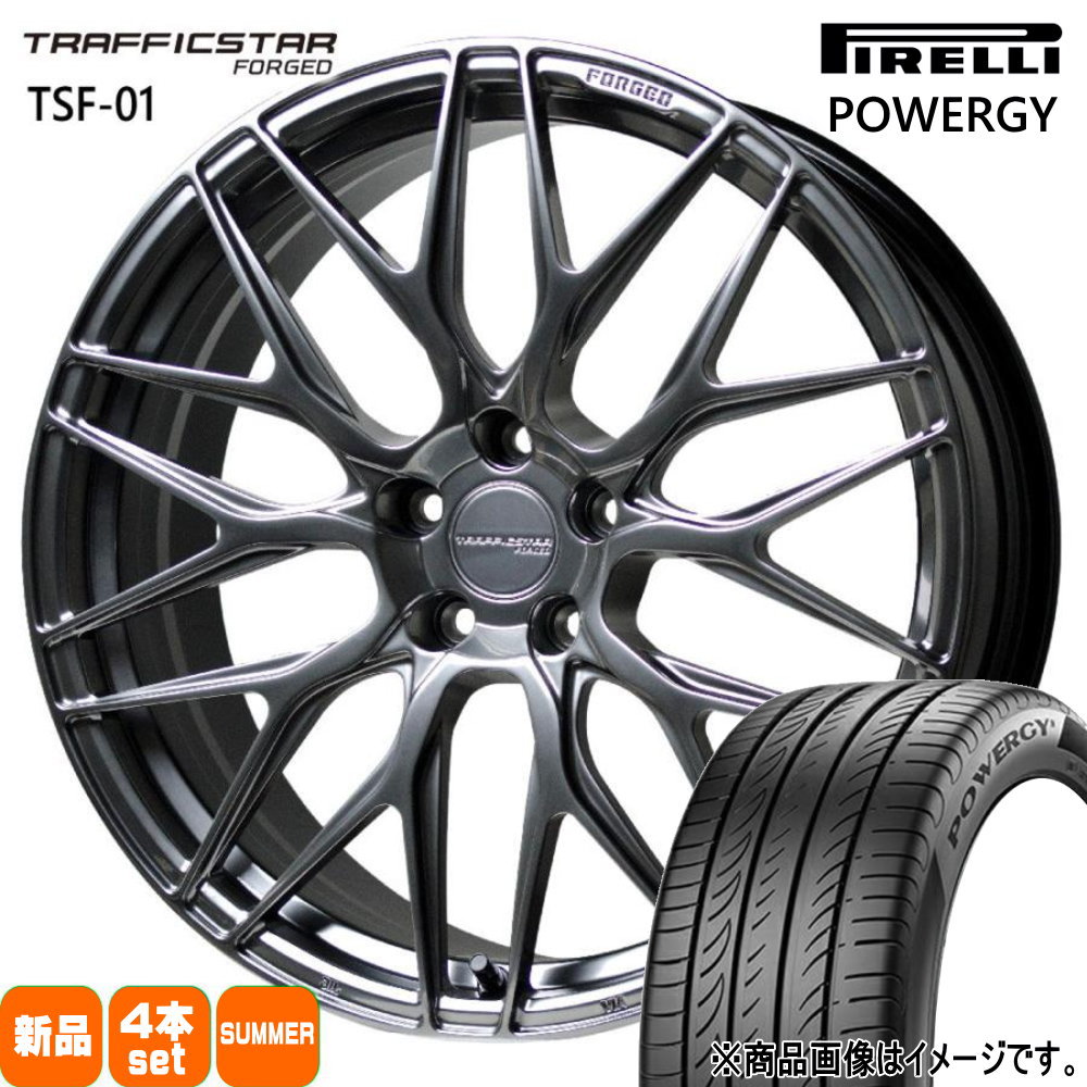 245/35R20 95Y XL パワジー POWERGY ピレリ PIRELLI 新品 夏用 サマータイヤ ホイール 4本セット HOT STUFF CORPORATION TRAFFICSTAR FORGED TSF-01 20×8.5+38 5/114.3|タイヤショップ78
