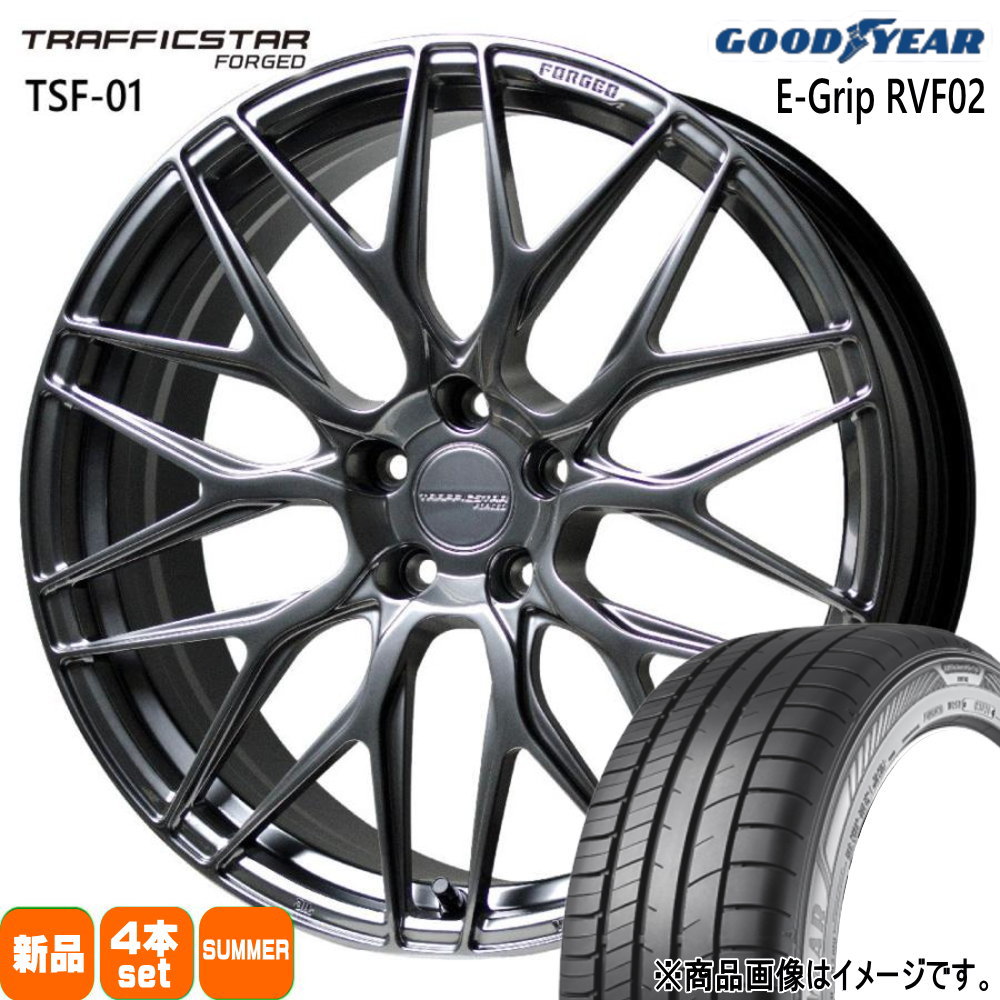 245/40R20 99W エフィシェントグリップ RVF02 EfficentGrip RVF02 グッドイヤー GOODYEAR 新品 夏用 サマータイヤ ホイール 4本セット HOT STUFF CORPORATION TRAFFICSTAR FORGED TSF-01 20&times;8.5+38 5/114.3｜タイヤショップ78