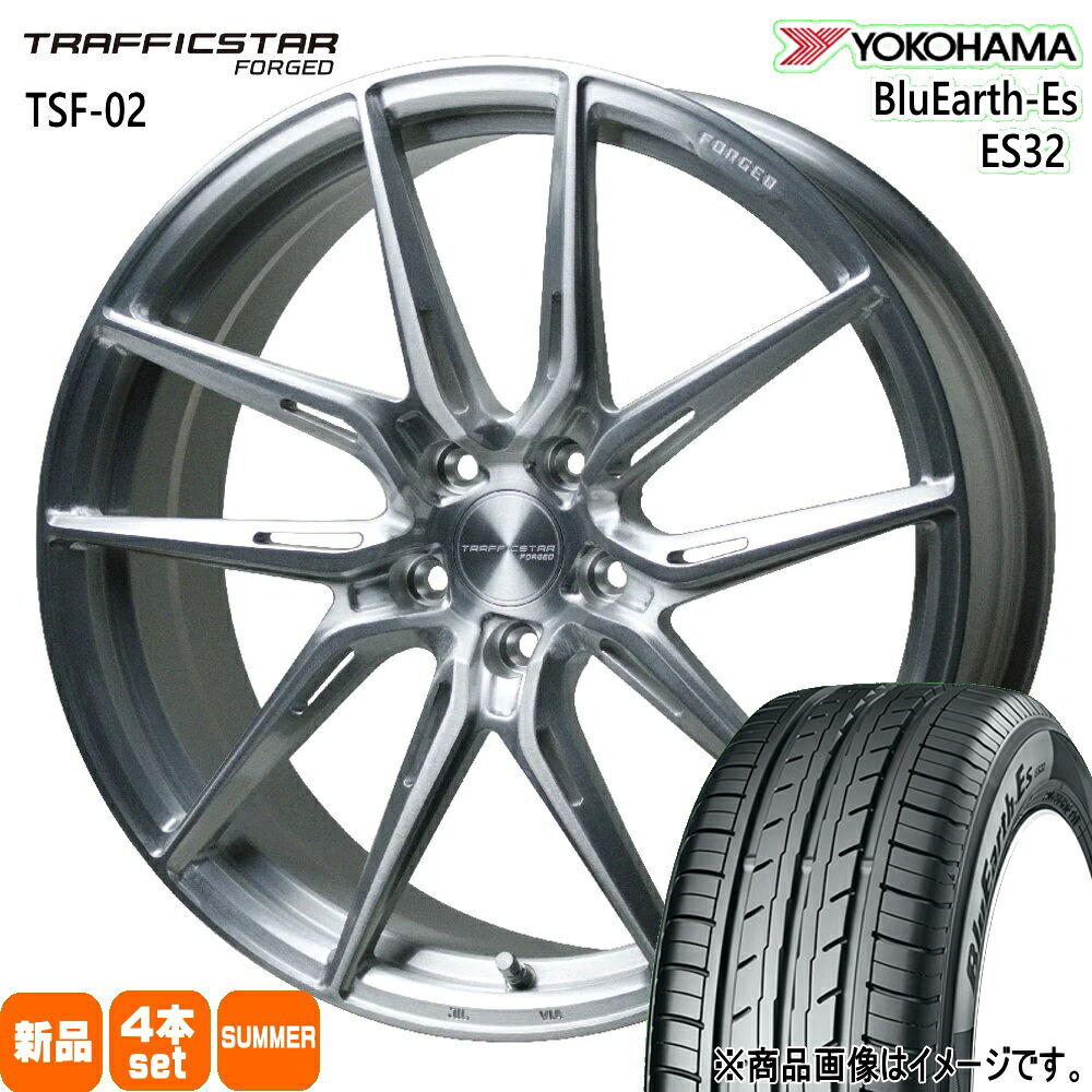 225/35R19 84W XL ブルーアース ES ES32 BluEarth-Es ES32 ヨコハマ YOKOHAMA 新品 夏用 サマータイヤ ホイール 4本セット HOT STUFF CORPORATION TRAFFICSTAR FORGED TSF-02 19&times;8.0+42 5/114.3｜タイヤショップ78