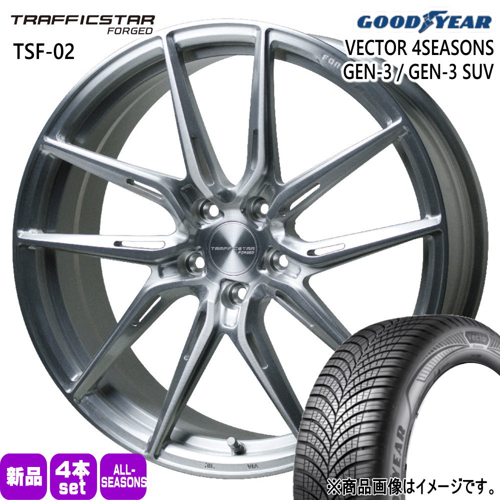 235/40R19 96Y XL ベクター 4シーズン GEN3 VECTOR 4SEASONS GEN-3 グッドイヤー GOODYEAR 新品 夏冬兼用 オールシーズンタイヤ ホイール 4本セット HOT STUFF CORPORATION TRAFFICSTAR FORGED TSF-02 19×8.0+42 5/114.3|タイヤショップ78