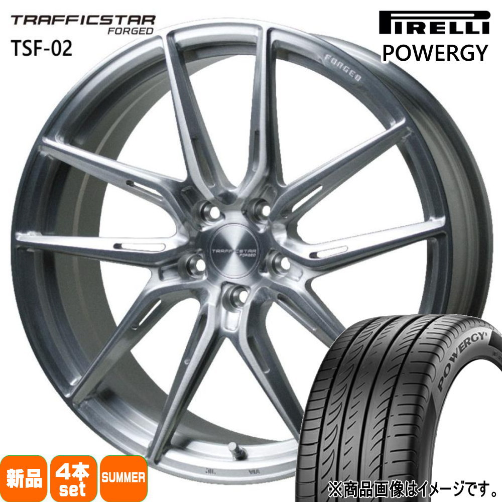 235/55R19 105W XL パワジー POWERGY ピレリ PIRELLI 新品 夏用 サマータイヤ ホイール 4本セット HOT STUFF CORPORATION TRAFFICSTAR FORGED TSF-02 19×8.0+35 5/114.3|タイヤショップ78