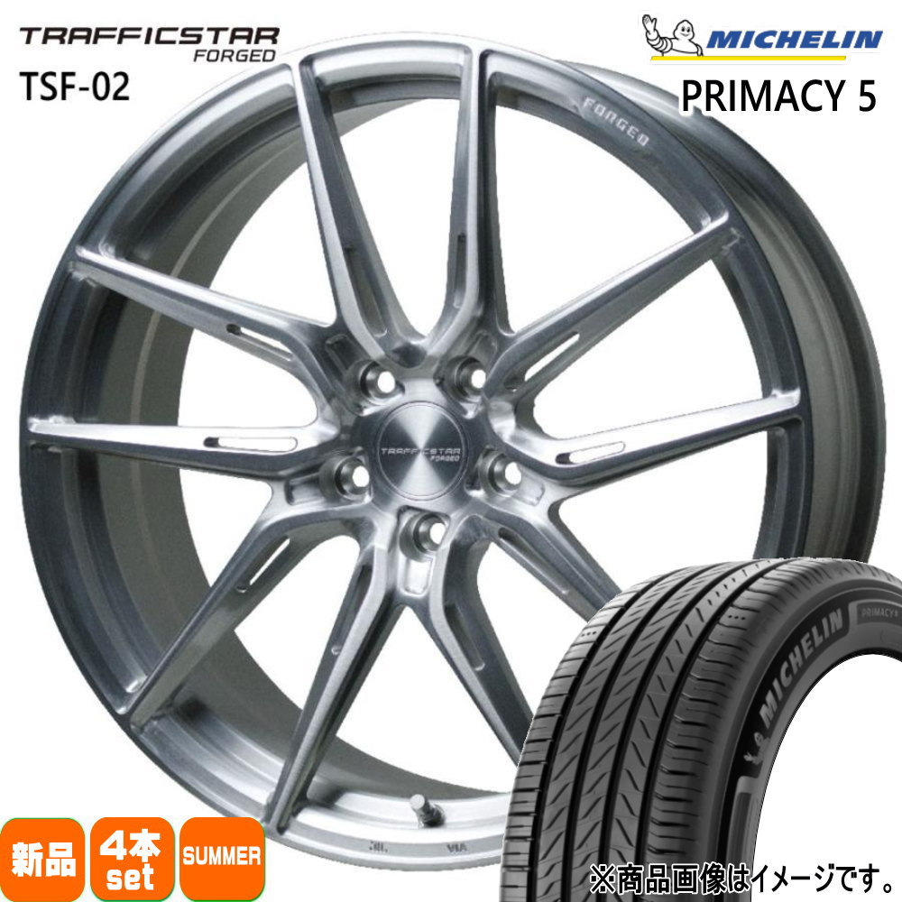 225/45R19 96W XL プライマシー5 RIMACY 5 ミシュラン MICHELIN 新品 夏用 サマータイヤ ホイール 4本セット HOT STUFF CORPORATION TRAFFICSTAR FORGED TSF-02 19&times;8.0+42 5/114.3｜タイヤショップ78