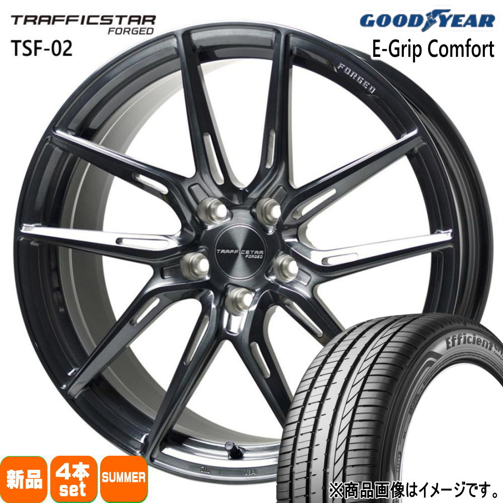 235/35R19 91W XL エフィシェントグリップ コンフォート EfficientGrip Comfort グッドイヤー GOODYEAR 新品 夏用 サマータイヤ ホイール 4本セット HOT STUFF CORPORATION TRAFFICSTAR FORGED TSF-02 19&times;8.0+42 5/114.3｜タイヤショップ78
