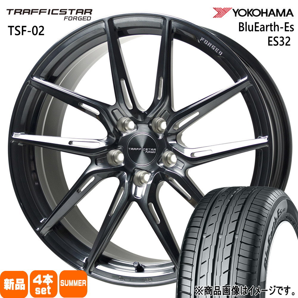 245/40R19 ブルーアース ES ES32 BluEarth-Es ES32 ヨコハマ YOKOHAMA 新品 夏用 サマータイヤ ホイール 4本セット HOT STUFF CORPORATION TRAFFICSTAR FORGED TSF-02 19×F:8.0J R:9.0J F:+35 R:+38 5/114.3|タイヤショップ78