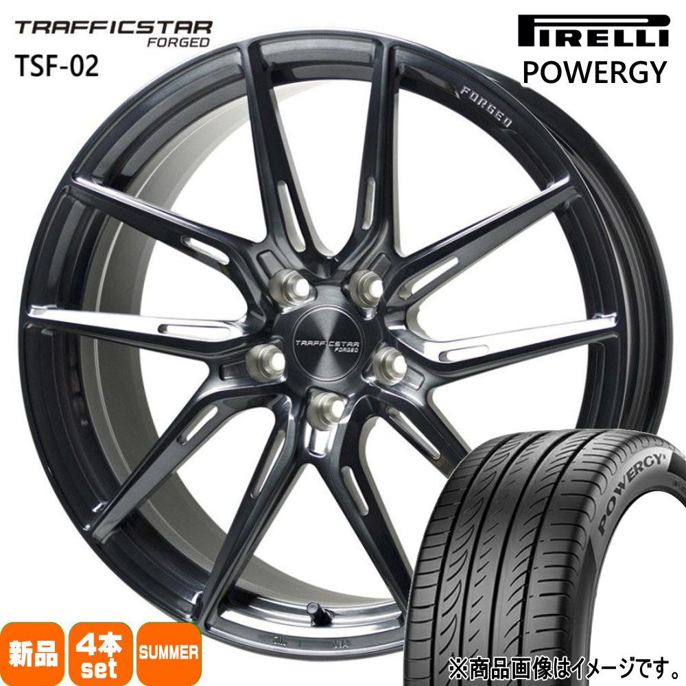 245/40R19 パワジー POWERGY ピレリ PIRELLI 新品 夏用 サマータイヤ ホイール 4本セット HOT STUFF CORPORATION TRAFFICSTAR FORGED TSF-02 19&times;F:8.0J R:9.0J F:+35 R:+38 5/114.3｜タイヤショップ78