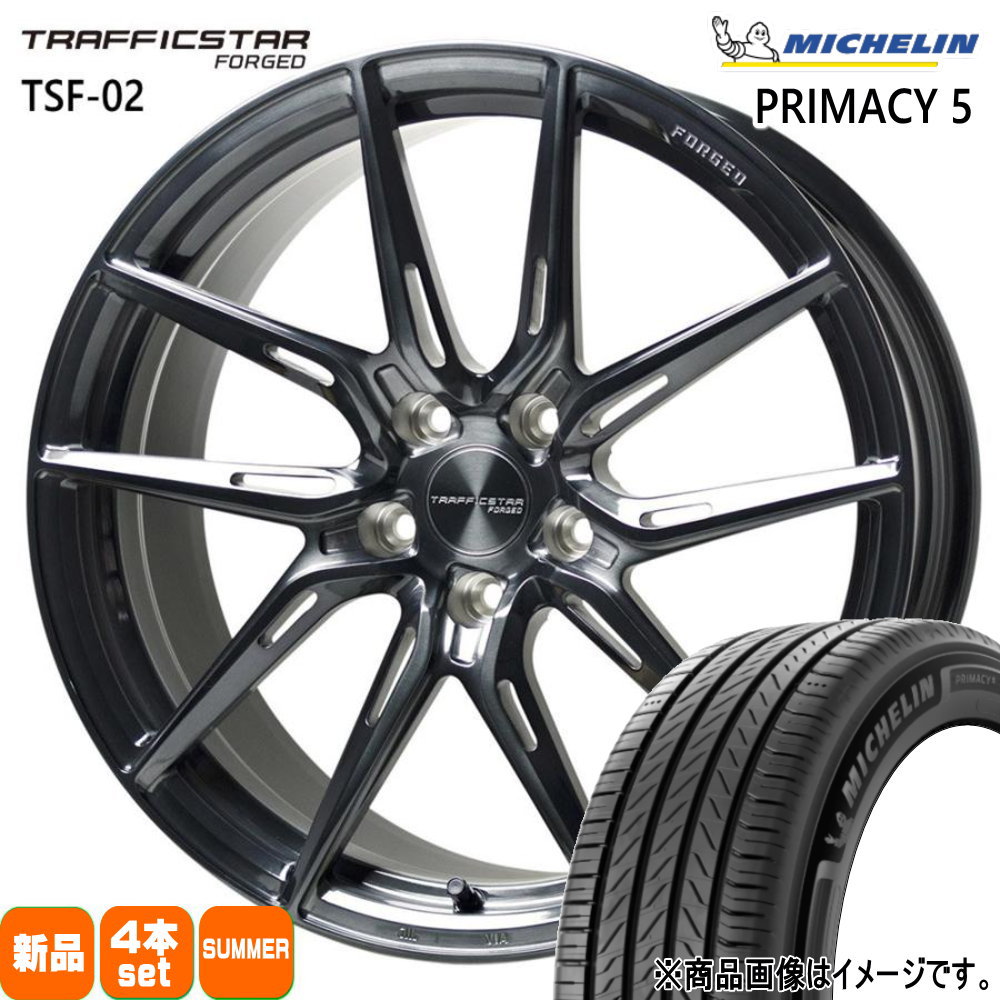 245/45R19 102W XL プライマシー5 RIMACY 5 ミシュラン MICHELIN 新品 夏用 サマータイヤ ホイール 4本セット HOT STUFF CORPORATION TRAFFICSTAR FORGED TSF-02 19&times;8.0+35 5/114.3｜タイヤショップ78