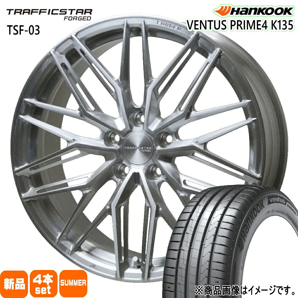 225/55R19 ベンタス プライム4 SUV K135A VENTUS Prime4 SUV K135A ハンコック HANKOOK 新品 夏用 サマータイヤ ホイール 4本セット HOT STUFF CORPORATION TRAFFICSTAR FORGED TSF-03 19&times;8.0+42 5/114.3｜タイヤショップ78