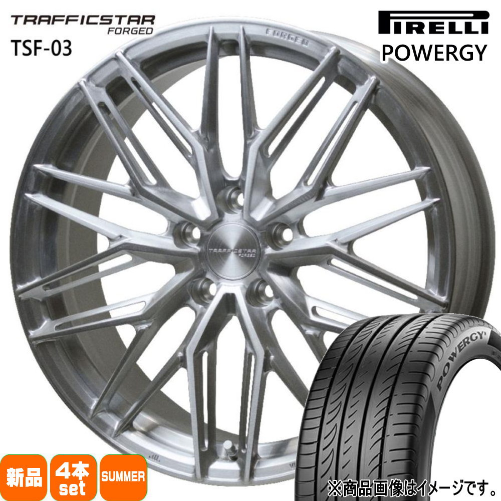 245/40R19 98W XL パワジー POWERGY ピレリ PIRELLI 新品 夏用 サマータイヤ ホイール 4本セット HOT STUFF CORPORATION TRAFFICSTAR FORGED TSF-03 19&times;8.0+42 5/114.3｜タイヤショップ78 156,200円