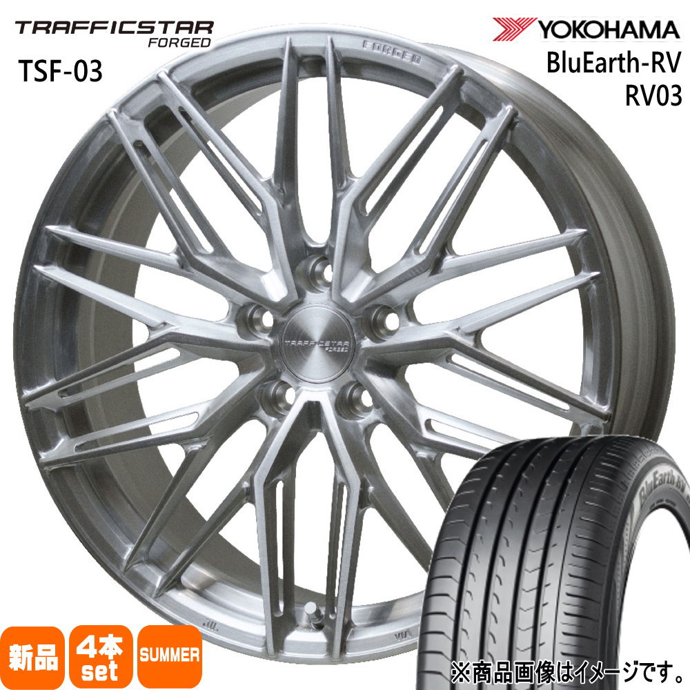 245/40R19 98W XL ブルーアース RV RV03 BluEarth-RV RV03 ヨコハマ YOKOHAMA 新品 夏用 サマータイヤ ホイール 4本セット HOT STUFF CORPORATION TRAFFICSTAR FORGED TSF-03 19×8.0+42 5/114.3|タイヤショップ78