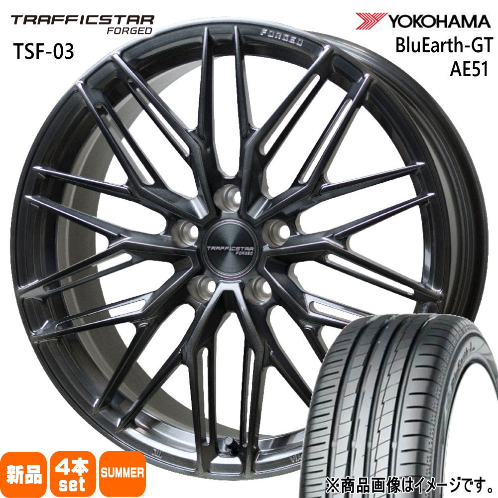 235/40R19 96W XL ブルーアース GT AE51 BluEarth-GT AE51 ヨコハマ YOKOHAMA 新品 夏用 サマータイヤ ホイール 4本セット HOT STUFF CORPORATION TRAFFICSTAR FORGED TSF-03 19×8.0+42 5/114.3|タイヤショップ78