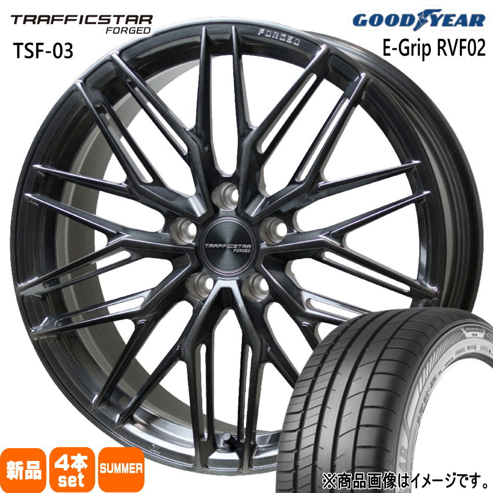 245/35R20 95W エフィシェントグリップ RVF02 EfficentGrip RVF02 グッドイヤー GOODYEAR 新品 夏用 サマータイヤ ホイール 4本セット HOT STUFF CORPORATION TRAFFICSTAR FORGED TSF-03 20×8.5+38 5/114.3|タイヤショップ78