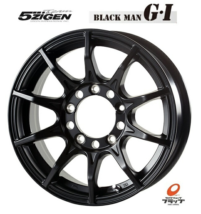 送料無料　4本セット　5ZIGEN　5次元　BLACKMAN　G.I　ブラックマン　マットブラック　16インチ　5.5J　インセット+20　５穴　PCD139.7　4本　スズキ　ジムニー　ゴジゲン