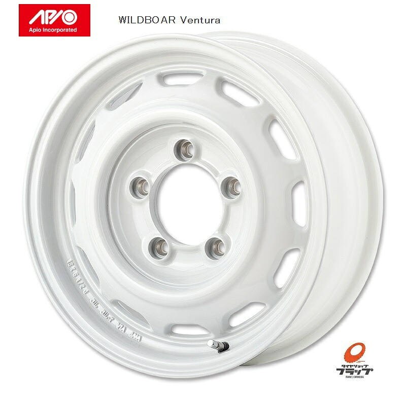 【取り寄せ品】送料無料 4本セット ホイールのみ APIO アピオ WILDBOAR Ventura ワイルドボア ベンチュラ ホワイト 16インチ 5.5J インセット+20 5穴 PCD139.7 JWL 4本 スズキ ジムニー