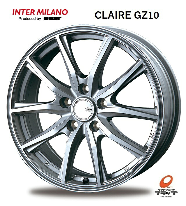 送料無料 4本セット ホイールのみ インターミラノ ベスト クレール Clare GZ10 ダークシルバー 18インチ 7.5J インセット+38 5穴 PCD114.3 JWL 4本 C-HR プリウスα クラウン マークX アルファード ヴェルファイア 90ノア 90ヴォクシー ステップワゴン2022/5月~|タイヤショップフラップ
